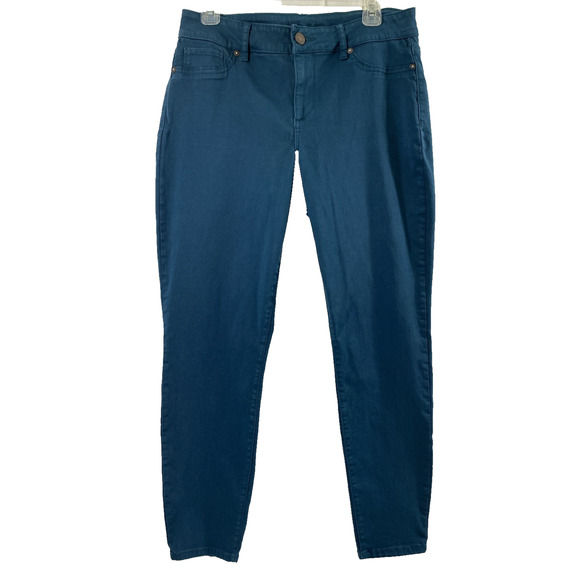 Maurices Jeans Womens Size L-R Dark Teal Blue Denim Stretch Skinny - Picture 1 of 11